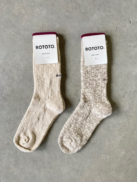 ROTOTO ORGANIC COTTON SLUB CREW SOCKS