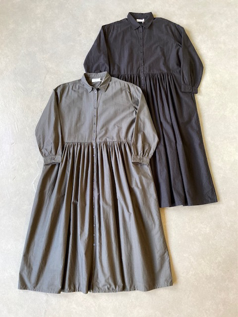 SOIL 40s POPLIN PLAIN REGULAR COLLAR DRESS