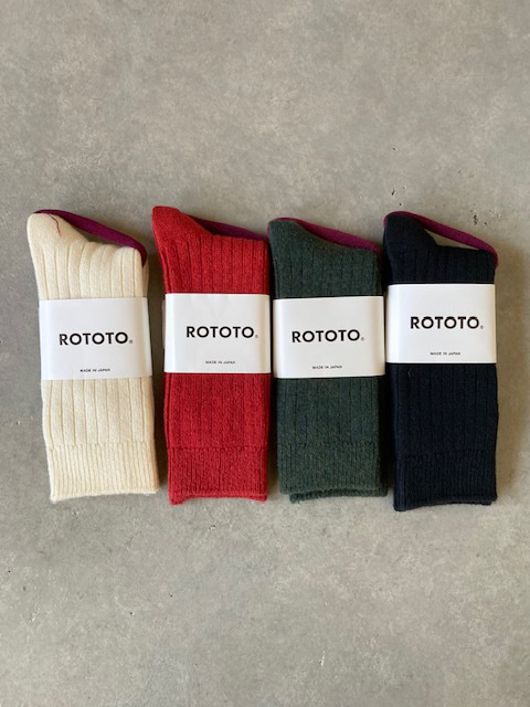 ROTOTO COTTON WOOL RIB CREW SOCK