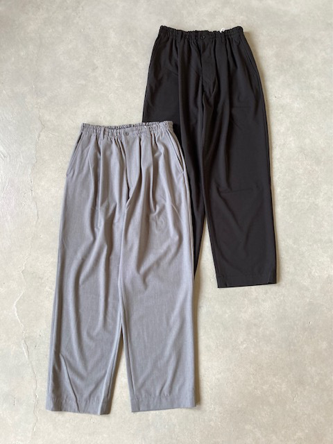 SAGE DE CRET ポリエステルレーヨンツイル ワンタックワイドイージーパンツ