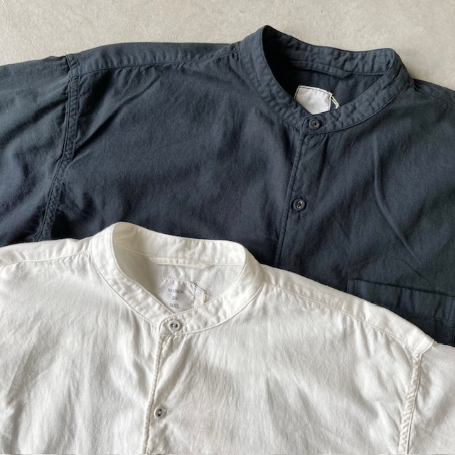 MAISON DE SOIL HOMME POWERLOOM HEAVY COTTON MDS BANDED COLLAR SHIRT