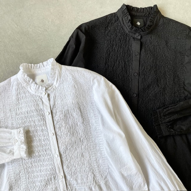 maison de soil 60s ORGANIC CAMBRIC with ENB FRILL COLLAR SHIRT