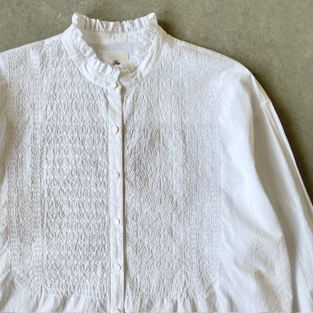 maison de soil 60s ORGANIC CAMBRIC with ENB FRILL COLLAR SHIRT