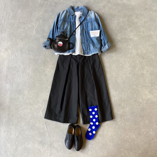 結-yui- COTTON/LINEN BACK SATIN  WIDE TUCK EASY BAGS