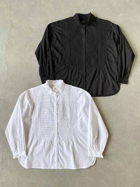 maison de soil  60s ORGANIC CAMBRIC  with ENB FRILL COLLAR SHIRT