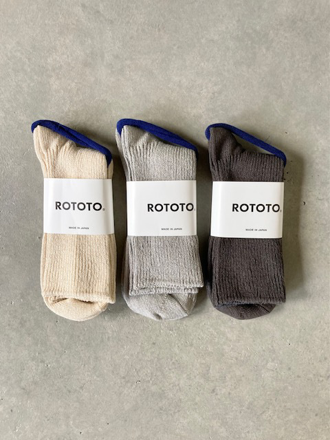 ROTOTO  WASHI RECYCLE COTTON  RIB CREW SOCKS