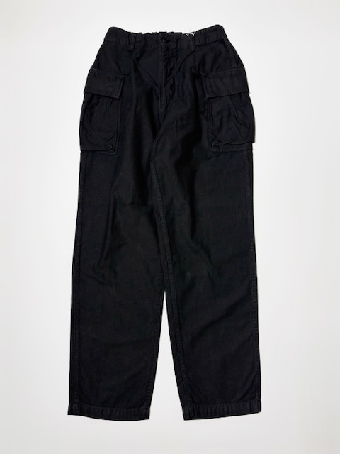 SAGE DE CRET コットンリネンバックサテン ペグトップワンタックカーゴパンツ