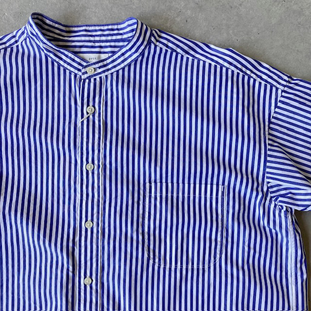 PRIT ブロードストライプ スタンドカラービッグシャツ