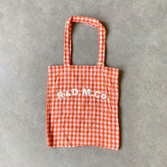 R&D.M.Co- (OLDMAN'S TAILOR) LINEN GINGHAM CHECK TOTE BAG