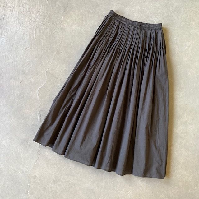 maison de soil 60s ORGANIC CAMBRIC PLAIN PINTUCK FLARED SKIRT