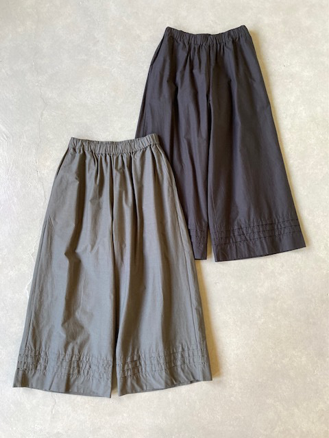 SOIL  40s POPLIN PLAIN HEM PLEATS  EASY PANTS