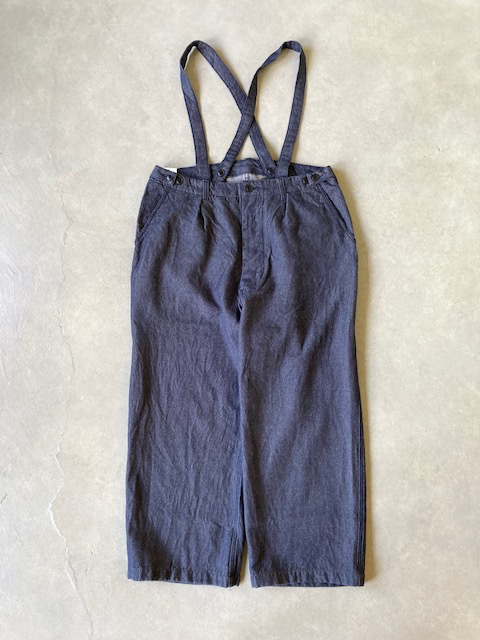 ARMEN  WOOL / COTTON TWILL  ADJUSTER TACK PANTS  with SUSPENDERS