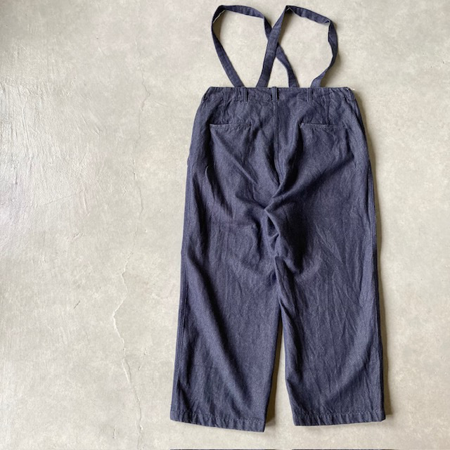 ARMEN WOOL / COTTON TWILL ADJUSTER TACK PANTS with SUSPENDERS