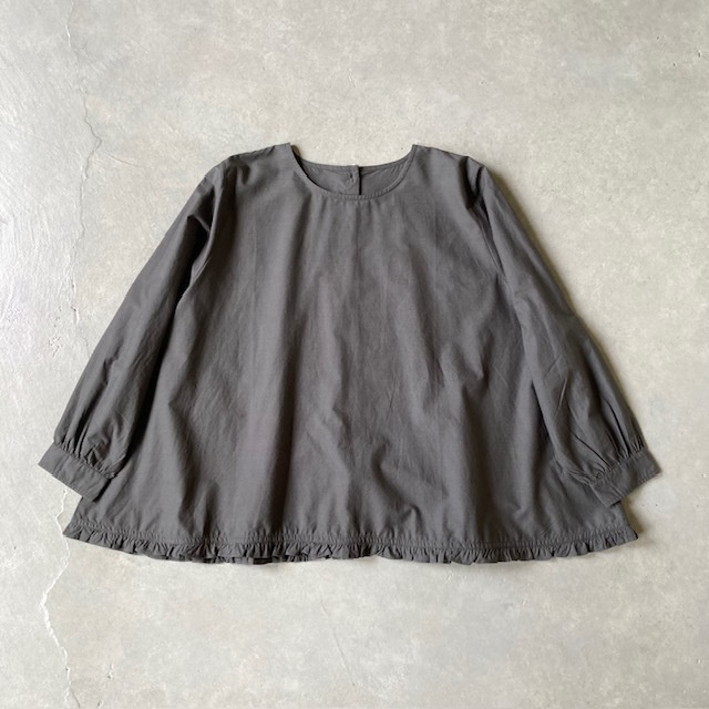 SOIL 40s POPLIN PLAIN HEM FRILL BACK OPENING SMOCK
