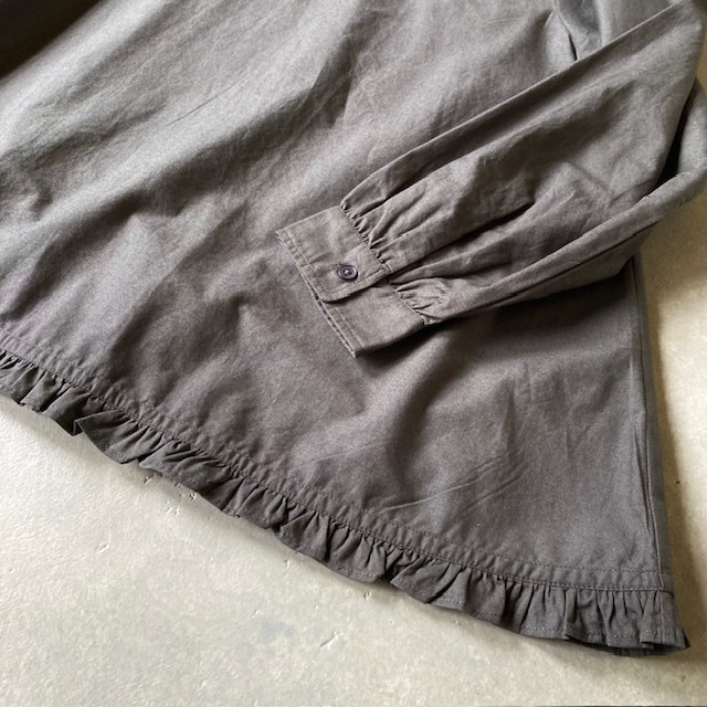 SOIL 40s POPLIN PLAIN HEM FRILL BACK OPENING SMOCK