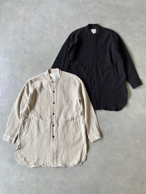 HTS (HARROW TOWN STORES) WAFFLE PLAIN OVERDYE STAND COLLAR SHIRTS