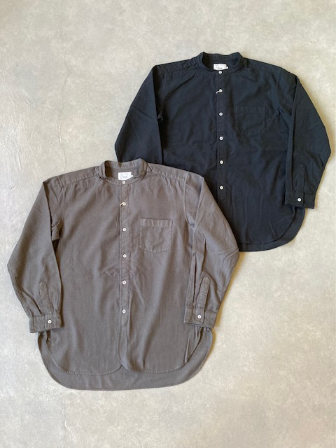 RINEN  ライトモールスキン  スタンドカラーシャツ