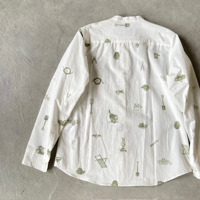 R&D.M.Co- (OLDMAN'S TAILOR) COOTN LINEN GREAT GREEN THUMB W-POCKET SHIRT