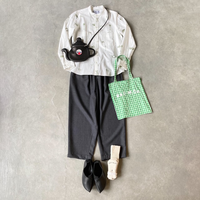 R&D.M.Co- (OLDMAN'S TAILOR) COOTN LINEN GREAT GREEN THUMB W-POCKET SHIRT