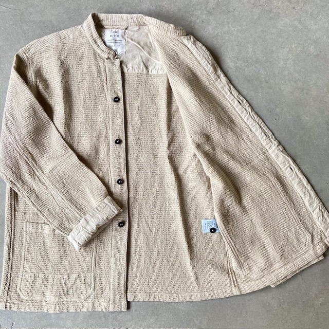 HTS (HARROW TOWN STORES) WAFFLE PLAIN OVERDYE STAND COLLAR COVER ALL