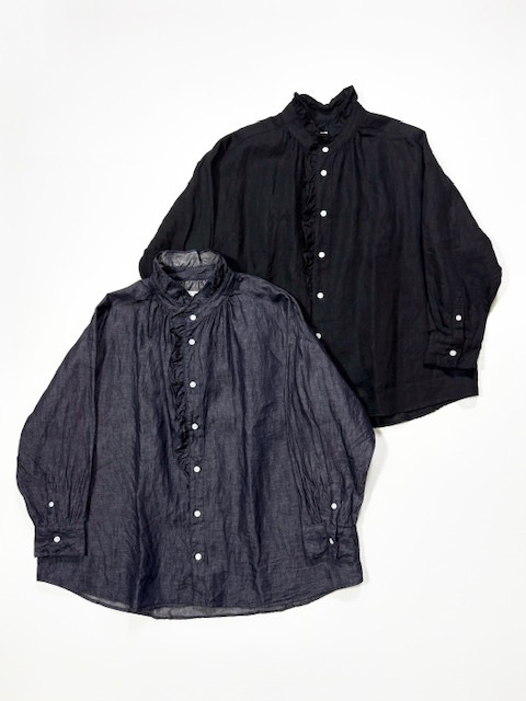 LABORATORY DENIM FRILL BLOUSE