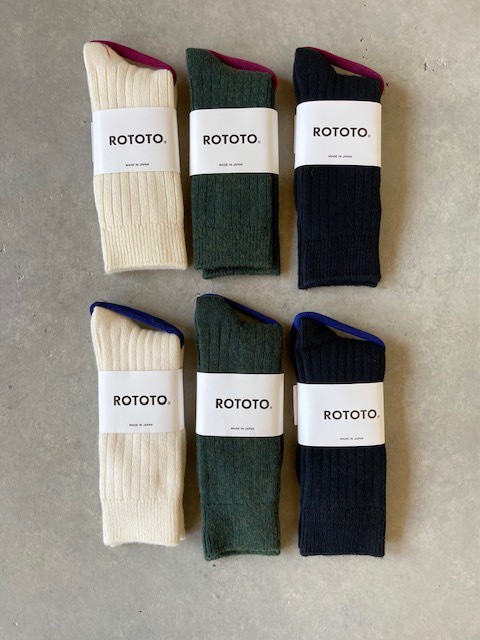 ROTOTO  COTTON WOOL RIB CREW SOCK