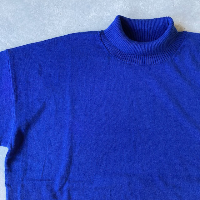 PRIT コットンウール12G天竺編み タートルネックワイドプルオーバー