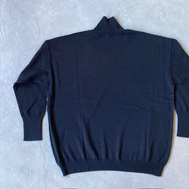 PRIT コットンウール12G天竺編み タートルネックワイドプルオーバー