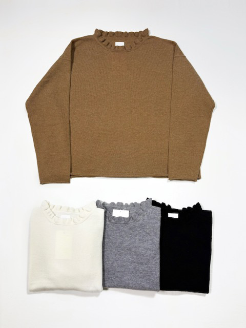 Gauze  FRILL COLLAR 2WAY KNIT  PULL OVER