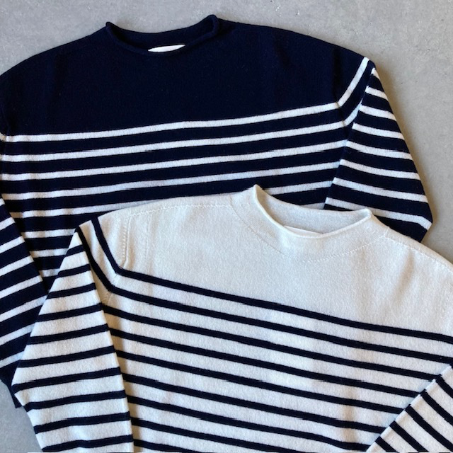 A PIECE OF LIBRARY 12Gファインウールボーダーグランニット