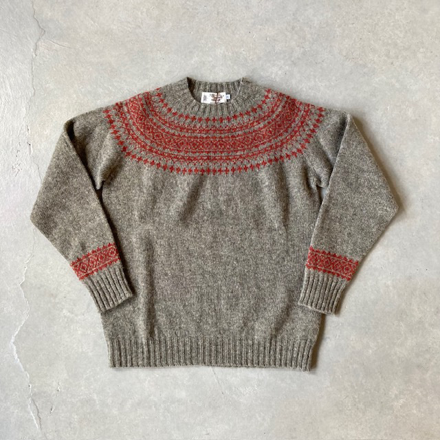 NOR' EASTERLY L/S CREW SUPERSOFT SHTLAND WOOL 2 TONE NORDIC