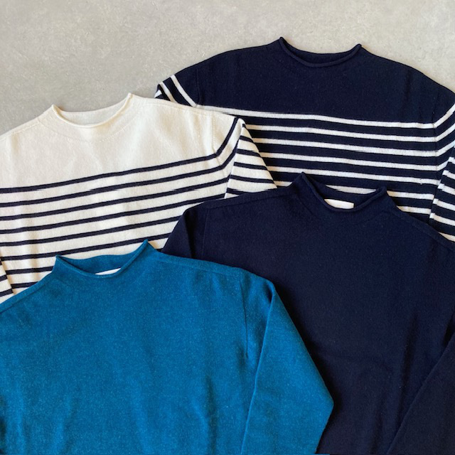 A PIECE OF LIBRARY 12Gファインウールボーダーグランニット