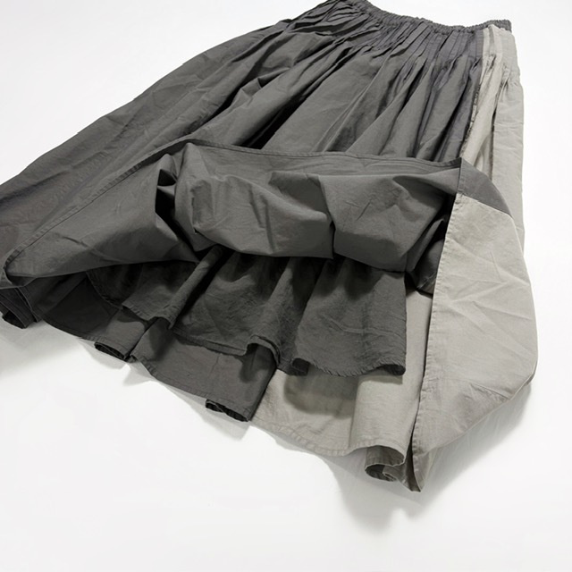 maison de soil 40s ORGANIC POPLIN CRAZY PATCHWORK PINTUCK FLARED SKIRT