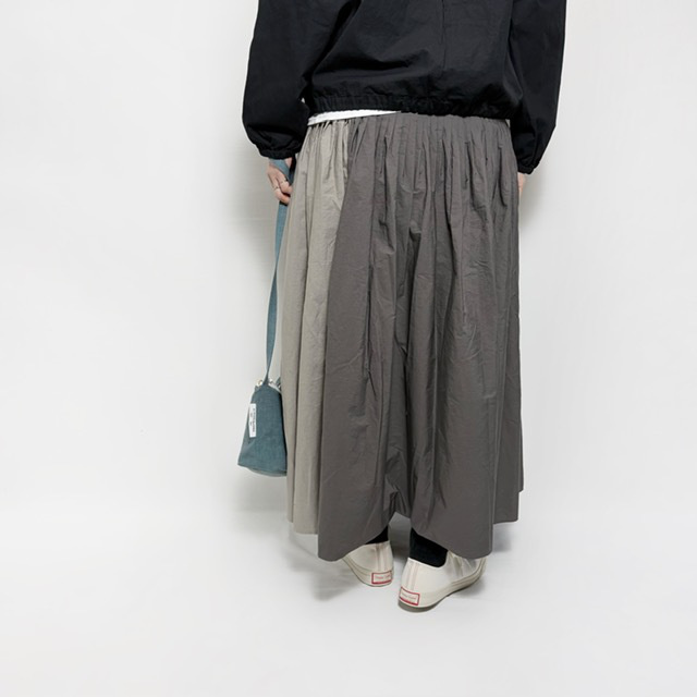 maison de soil 40s ORGANIC POPLIN CRAZY PATCHWORK PINTUCK FLARED SKIRT