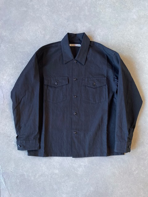 OLDMAN'S TAILOR  COTTON LINEN UTILITY SHIRT