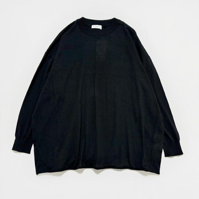 PRIT ハイツイストコットン16G天竺編み クルーネックワイドプルオーバー