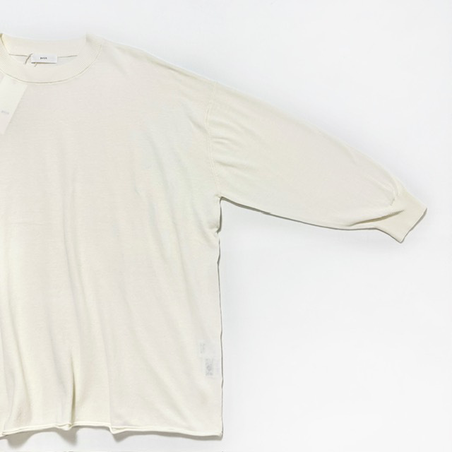 PRIT ハイツイストコットン16G天竺編み クルーネックワイドプルオーバー