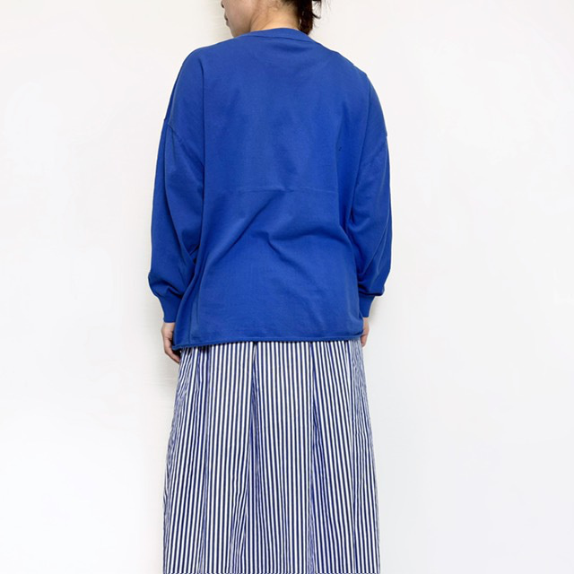 PRIT ハイツイストコットン16G天竺編み クルーネックワイドプルオーバー