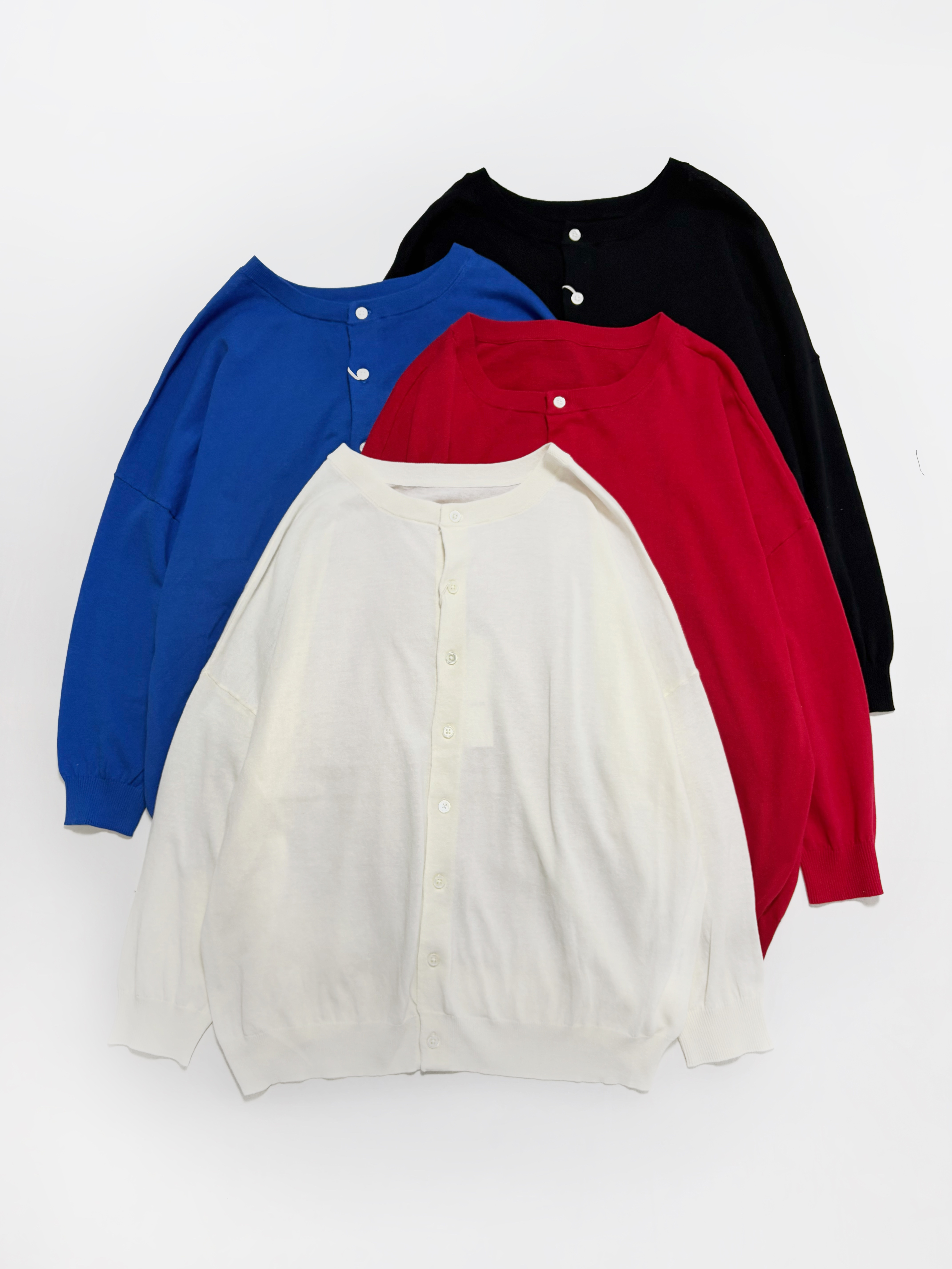 PRIT ハイツイストコットン16G天竺編み 2wayワイドカーディガン