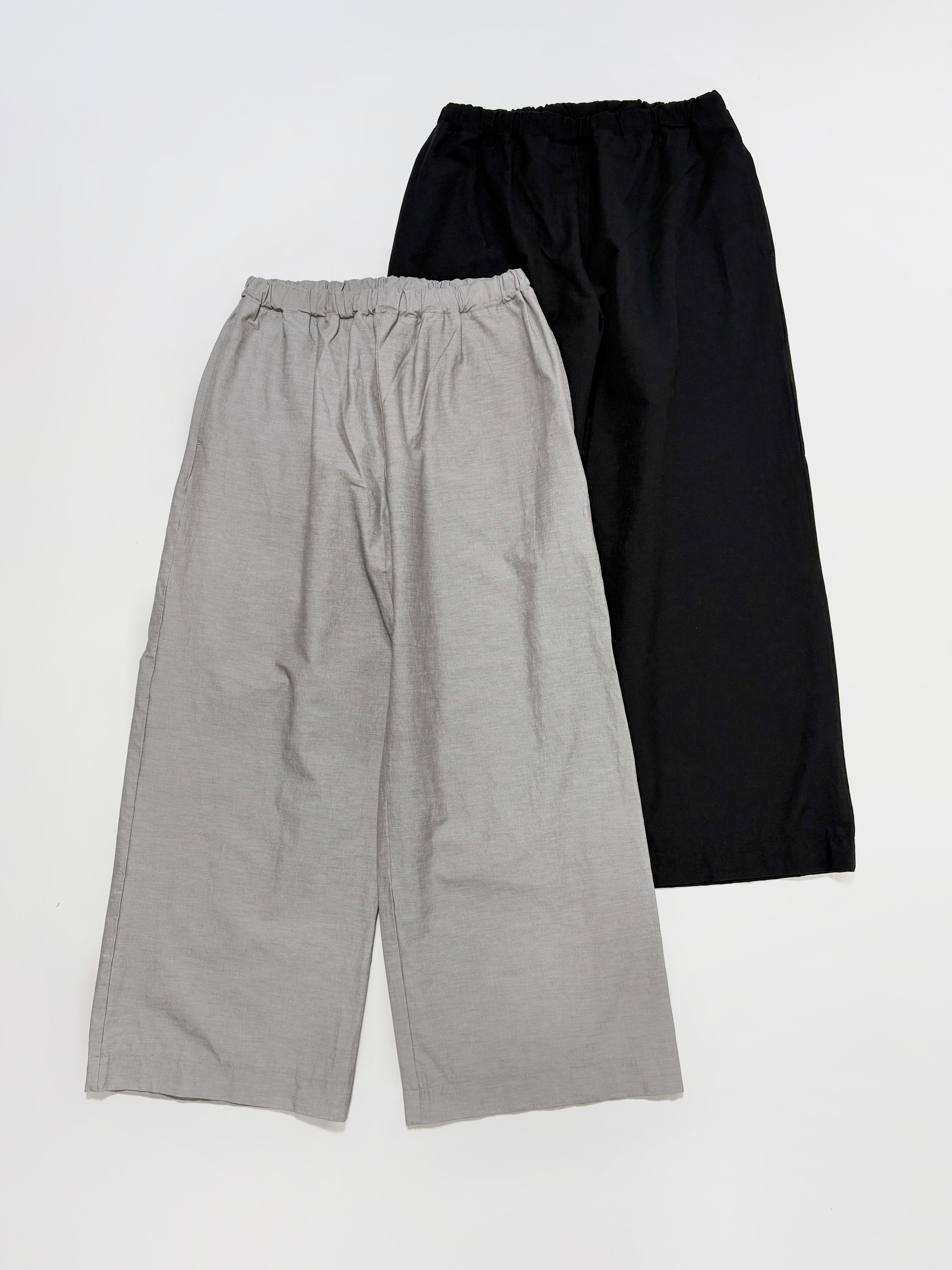 PRIT 綿麻ストレッチワイドパンツ