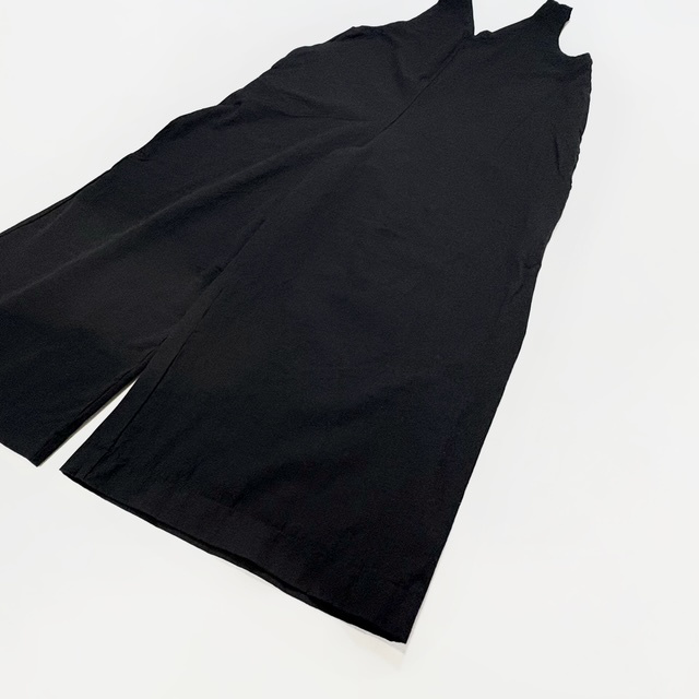 綿麻ストレッチVネックオールインワン