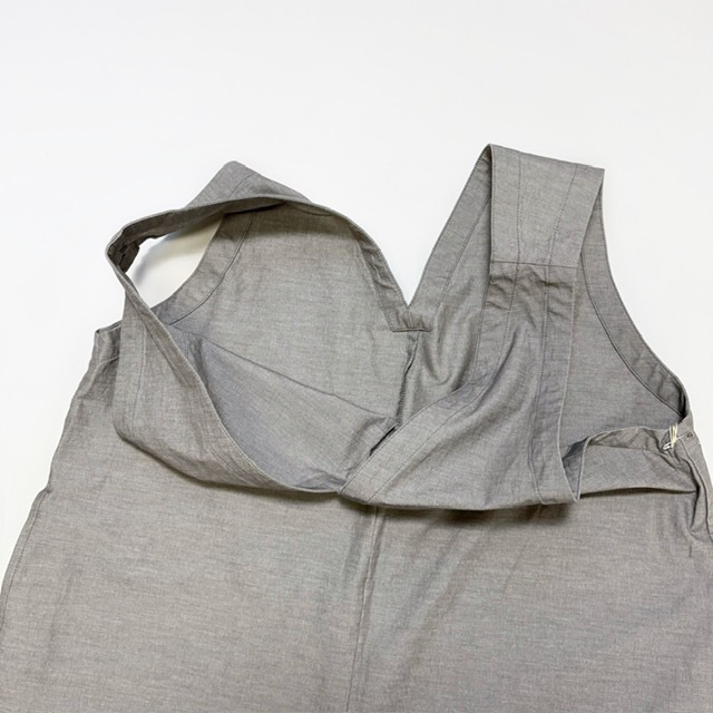 綿麻ストレッチVネックオールインワン
