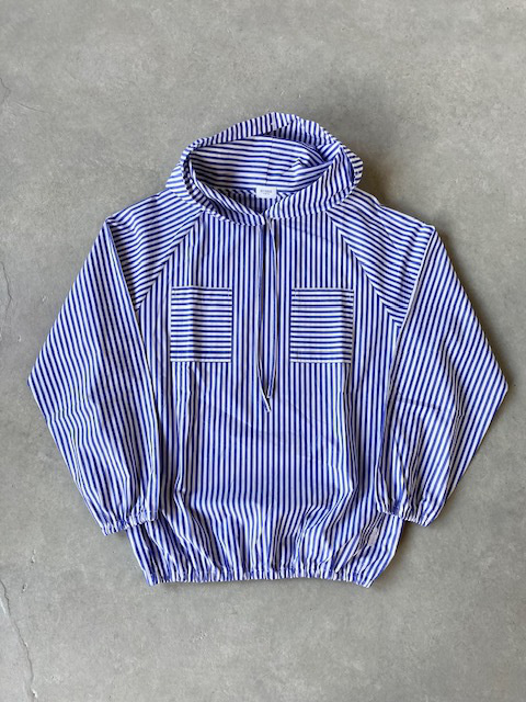 IKITSUKE コットンストライプフードバルーンシャツ