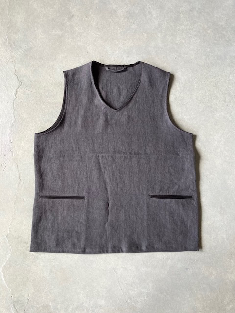 Nigel Cabourn  FRENCH WORK VEST  LINEN PIN OX