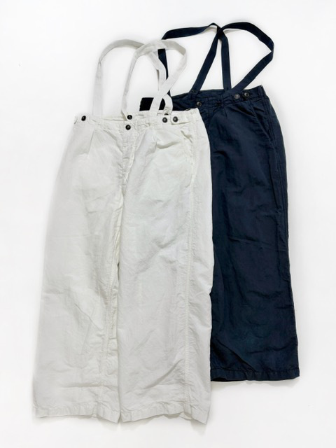 ARMEN  LINEN COTTON OVERDYE ADJUSTER  TACK PANTS WITH SUSPENDERS