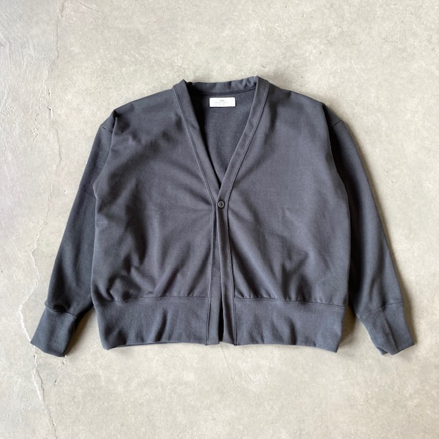 SOIL COMBED COTTON FRENCH TERRY V-NECK 1BUTTON CARDIGAN