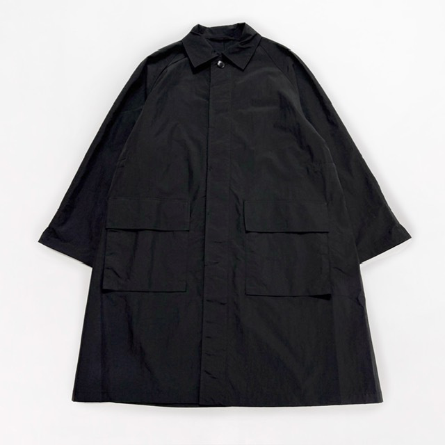 HTS (HARROW TOWN STORES) NYLON COTTON BALMACAAN COAT with GUSSETED POCKET