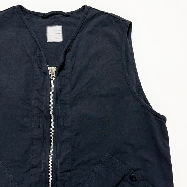 SAGE DE CRET コットンヘンプウェザーミリタリーベスト