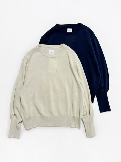 Gauze  GATHER SLEEVE KNIT POLL OVER