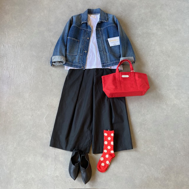 結-yui- COTTON/LINEN BACK SATIN  WIDE TUCK EASY BAGS